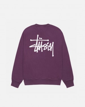 Stussy Basic Stussy Crew Pigment Dyed - Unisex Hoodies Fialové | TCZPQ34185