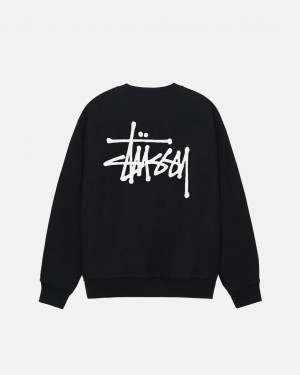 Stussy Basic Stussy Crew - Unisex Hoodies Černé | LCZTR62314