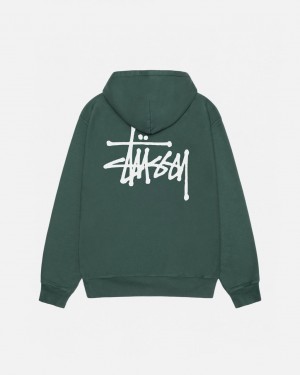 Stussy Basic Stussy Hoodie Pigment Dyed - Unisex Hoodies Zelene | ACZDF50481