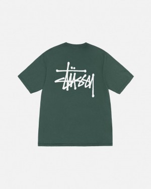 Stussy Basic Stussy Tee Pigment Dyed - Unisex Shortsleeve Zelene | ACZWC32562