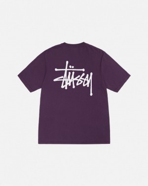 Stussy Basic Stussy Tee Pigment Dyed - Unisex Shortsleeve Fialové | CZNZX85827