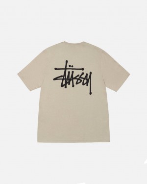 Stussy Basic Stussy Tee - Mens Krátké Sleeve T-Shirt Hnědožlutý | CZJKU10200