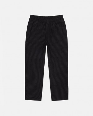 Stussy Beach Pant Vlna Stripe - Unisex Pants Černé | ECZHC11310