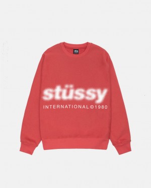 Stussy Blur Crew - Unisex Hoodies Červené | CZXMI58997