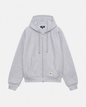 Stussy Double Face Label Zip Hoodie - Unisex Hoodies Šedé | CZZPD92471