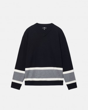 Stussy Hockey Svetrové - Unisex Sweaters Knits Černé | CZJVR75257