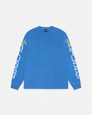 Stussy Jumbo LS Tee Pigment Dyed - Unisex Longsleeve Blankyt | CZNZX56898