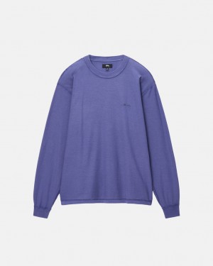 Stussy Lazy LS Tee - Unisex Longsleeve T-Shirts Tmavě Blankyt | CZXMI24380