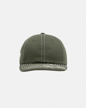 Stussy Low Pro Basic Stitch Strapback - Unisex Olivy Zelené | ECZVG72112