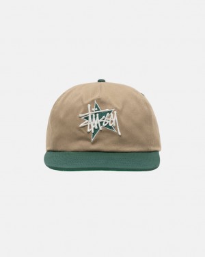 Stussy Mid-Depth Basic Star Strapback - Unisex Hnědožlutý | CZNZX85391