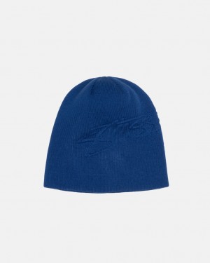 Stussy Skullcap Embossed Smooth Stock - Unisex Královská Modrá | ACZWC90913