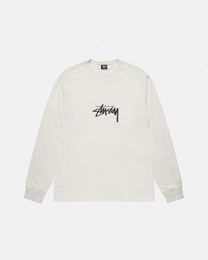 Stussy Small Stock LS Tee Pigment Dyed - Unisex Longsleeve Béžový | ACZDF30263