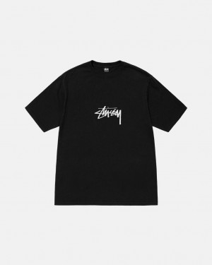 Stussy Small Stock Tee Pigment Dyed - Unisex Shortsleeve Černé | YCZGT10692