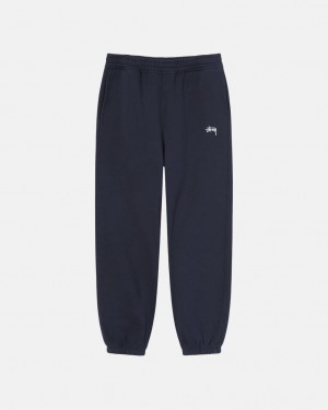 Stussy Stock Logo Sweatpant - Unisex Pants Tmavě Blankyt | FCZUI27209