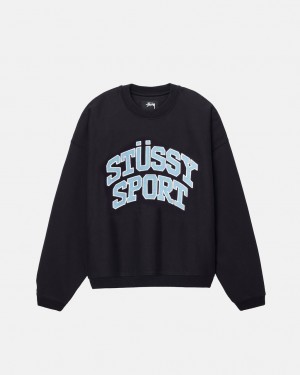 Stussy Stüssy Sportovní Relaxed Oversized Crew - Unisex Hoodies Sweatshirts Černé | MCZHR73450