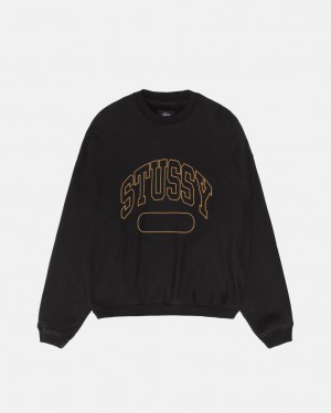 Stussy Varsity Oversized Crew - Unisex Hoodies Černé | ZCZNQ98561