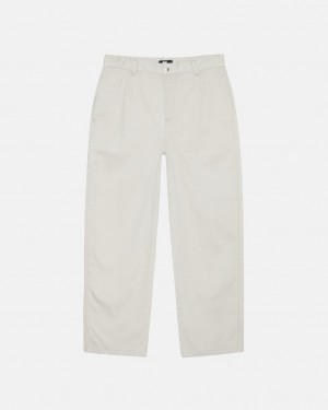 Stussy Workgear Trouser Twill - Unisex Pants Bílé | CZIIZ68095