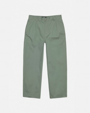 Stussy Workgear Trouser Twill - Unisex Pants Zelene | YCZVQ30073