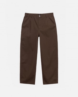 Stussy Workgear Trouser Twill - Unisex Pants Hnědé | FCZUI65778