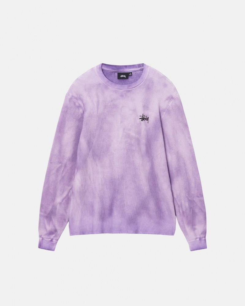 Stussy Basic Stock LS Thermal - Unisex Longsleeve T-Shirts Levandule | PCZER89899