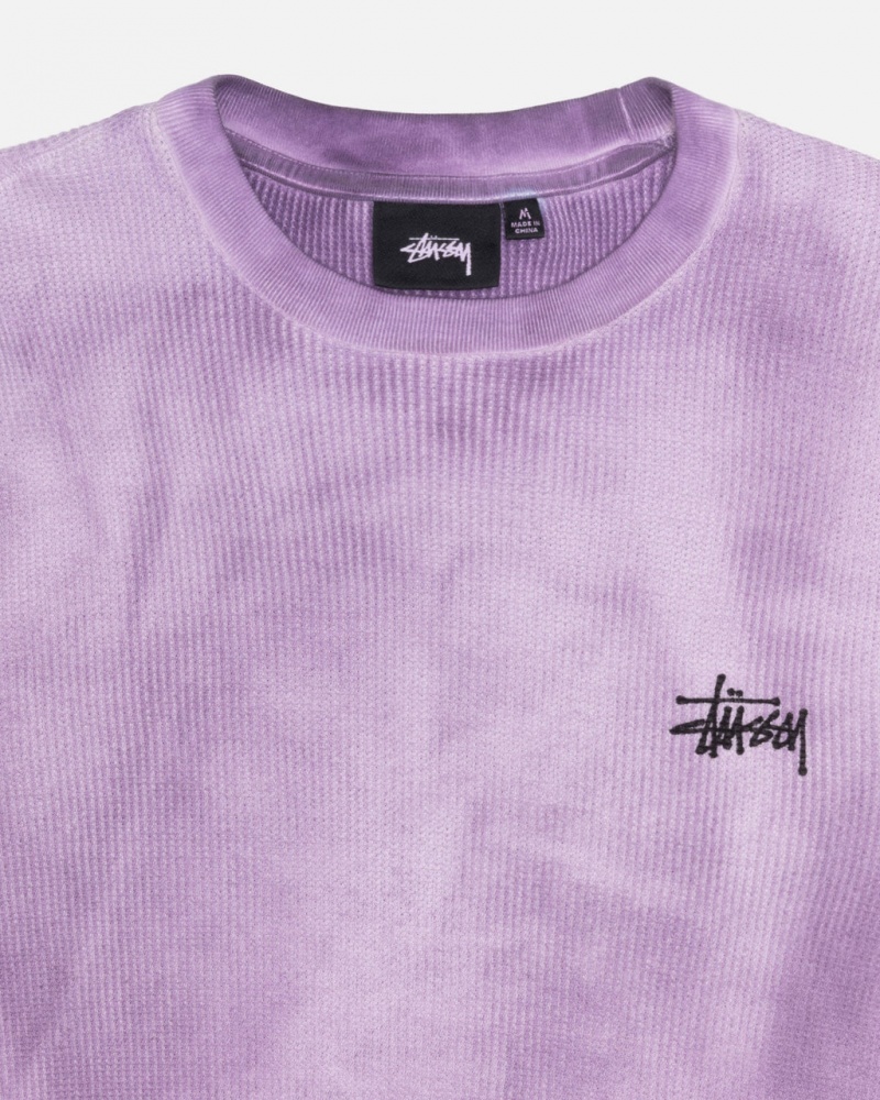 Stussy Basic Stock LS Thermal - Unisex Longsleeve T-Shirts Levandule | PCZER89899