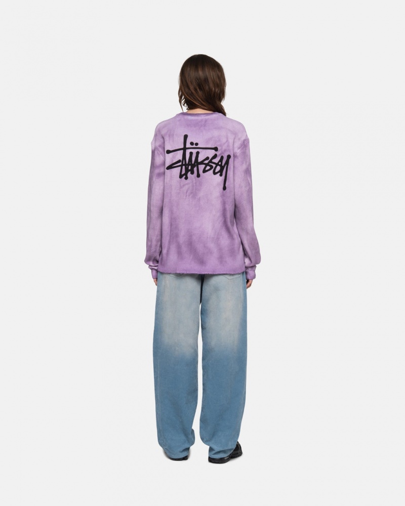 Stussy Basic Stock LS Thermal - Unisex Longsleeve T-Shirts Levandule | PCZER89899