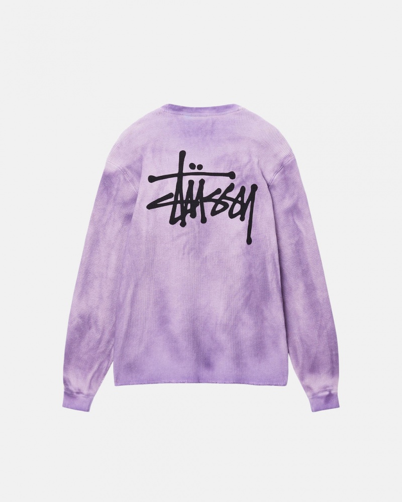 Stussy Basic Stock LS Thermal - Unisex Longsleeve T-Shirts Levandule | PCZER89899