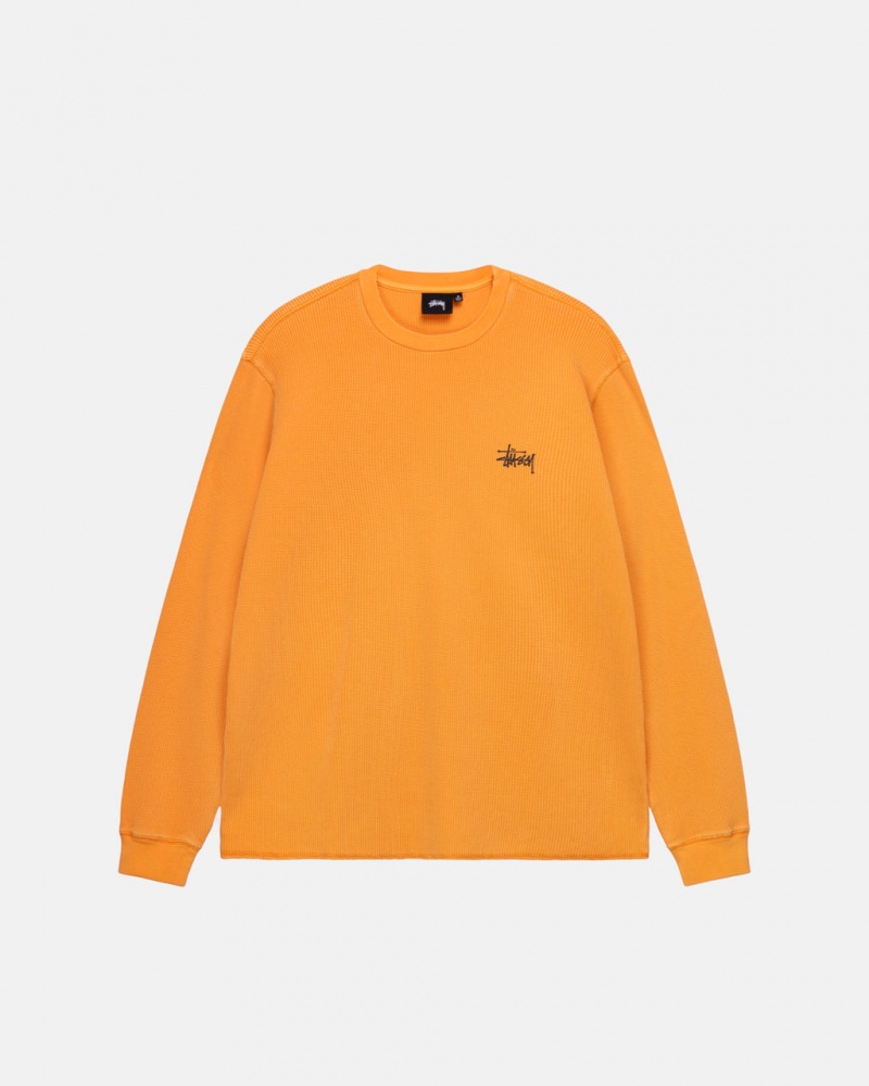 Stussy Basic Stock Ls Thermal - Mens Long Sleeve Knit Meruňka | CZXBR82680