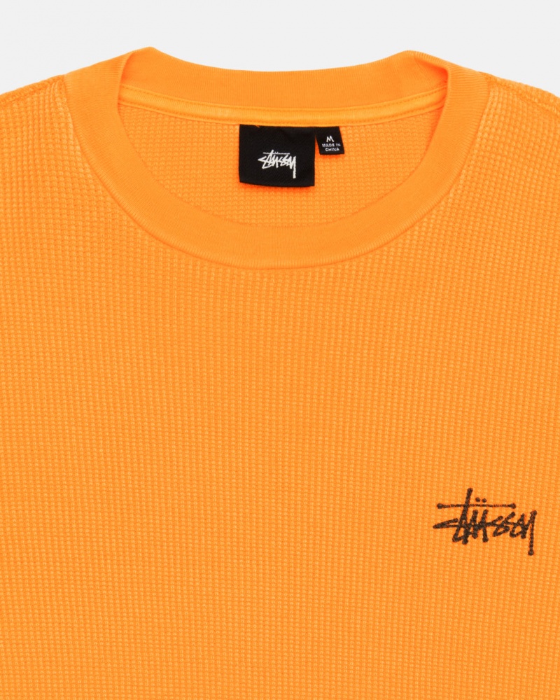 Stussy Basic Stock Ls Thermal - Mens Long Sleeve Knit Meruňka | CZXBR82680