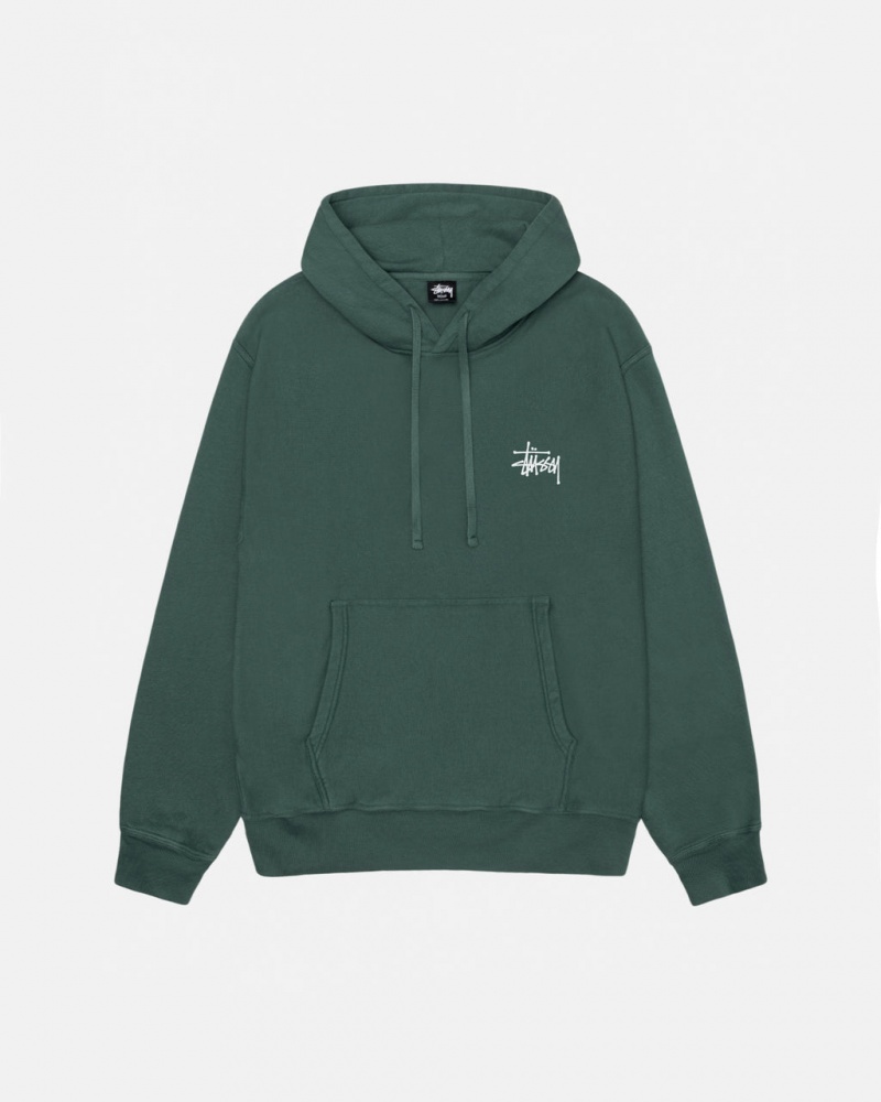 Stussy Basic Stussy Hoodie Pigment Dyed - Unisex Hoodies Zelene | ACZDF50481