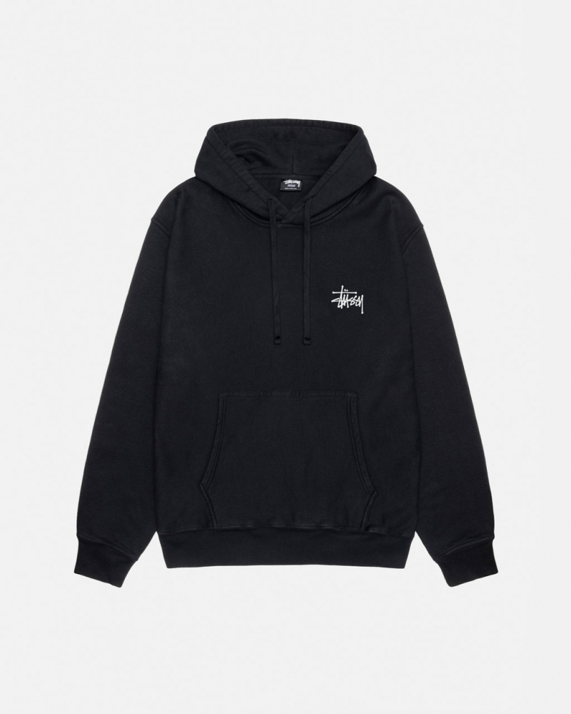 Stussy Basic Stussy Hoodie Pigment Dyed - Unisex Hoodies Černé | BCZSO66992