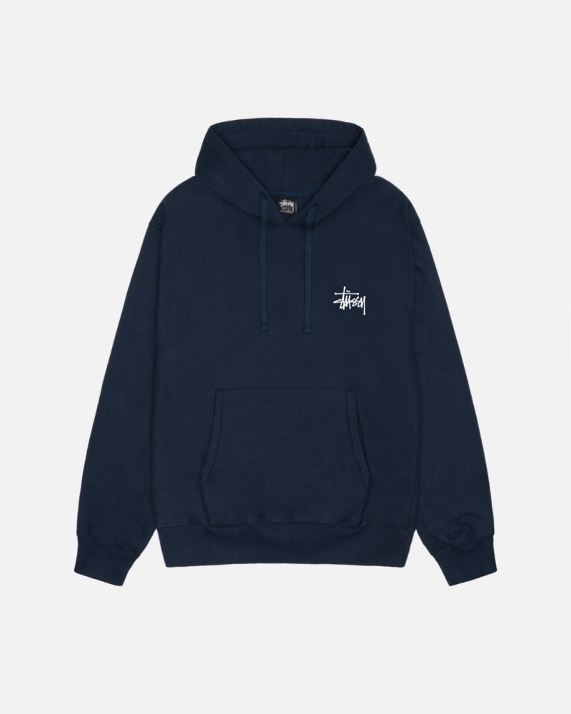 Stussy Basic Stussy Hoodie - Unisex Hoodies Tmavě Blankyt | PCZER25137