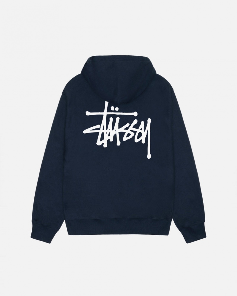 Stussy Basic Stussy Hoodie - Unisex Hoodies Tmavě Blankyt | PCZER25137