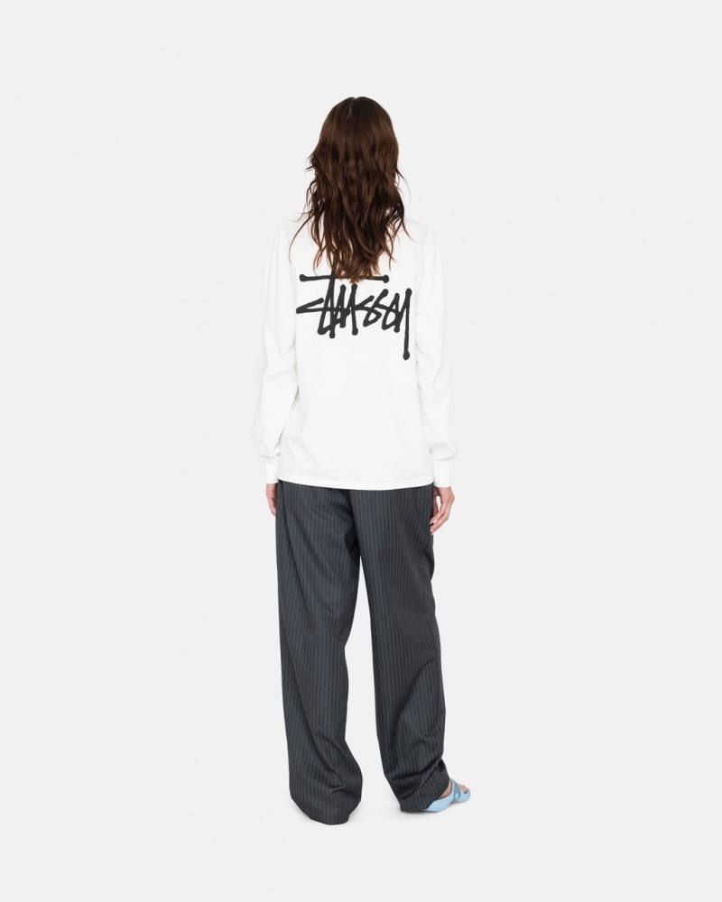 Stussy Basic Stussy LS Tee - Mens Tees Bílé | ECZHC62905