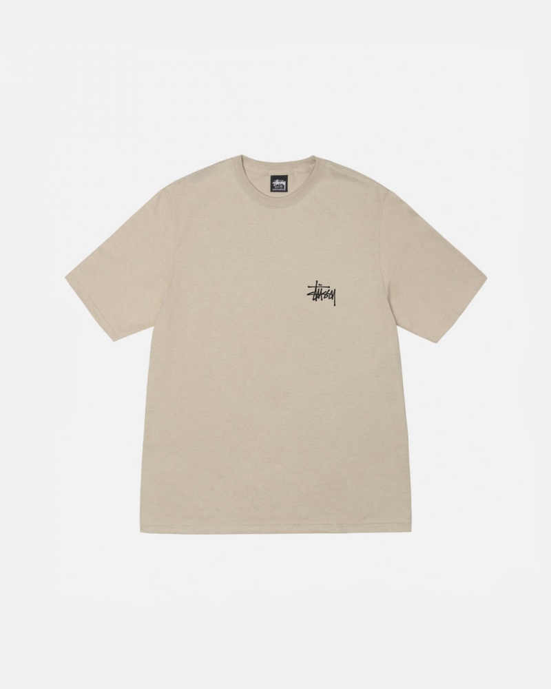 Stussy Basic Stussy Tee - Mens Krátké Sleeve T-Shirt Hnědožlutý | CZJKU10200