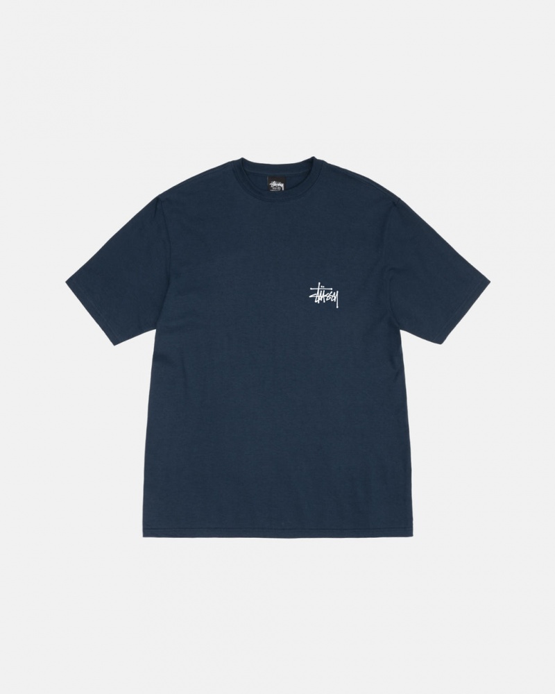 Stussy Basic Stussy Tee - Unisex Shortsleeve Tmavě Blankyt | XCZGW36797