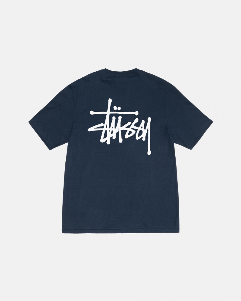 Stussy Basic Stussy Tee - Unisex Shortsleeve Tmavě Blankyt | XCZGW36797