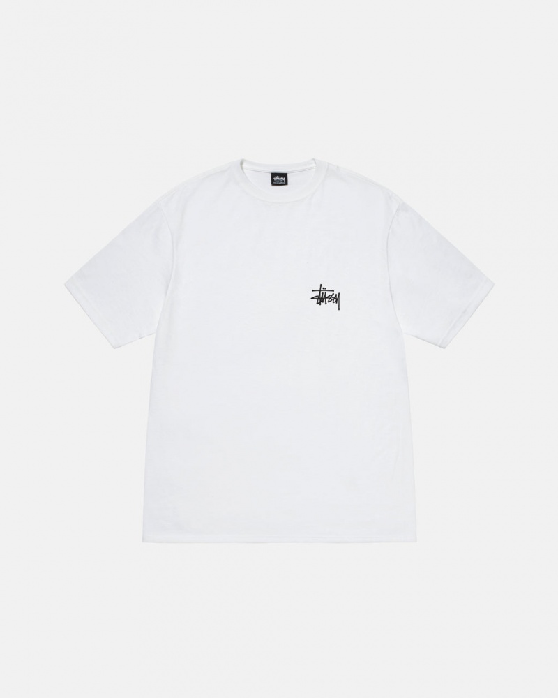 Stussy Basic Stussy Tee - Unisex Shortsleeve Bílé | CZCIF73730