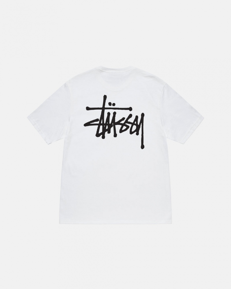 Stussy Basic Stussy Tee - Unisex Shortsleeve Bílé | CZCIF73730