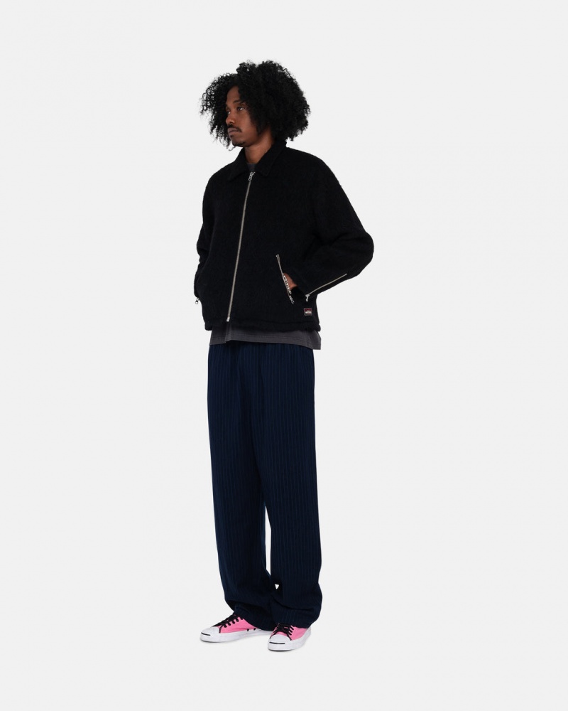 Stussy Beach Pant Vlna Stripe - Unisex Pants Tmavě Blankyt | ECZVG82324