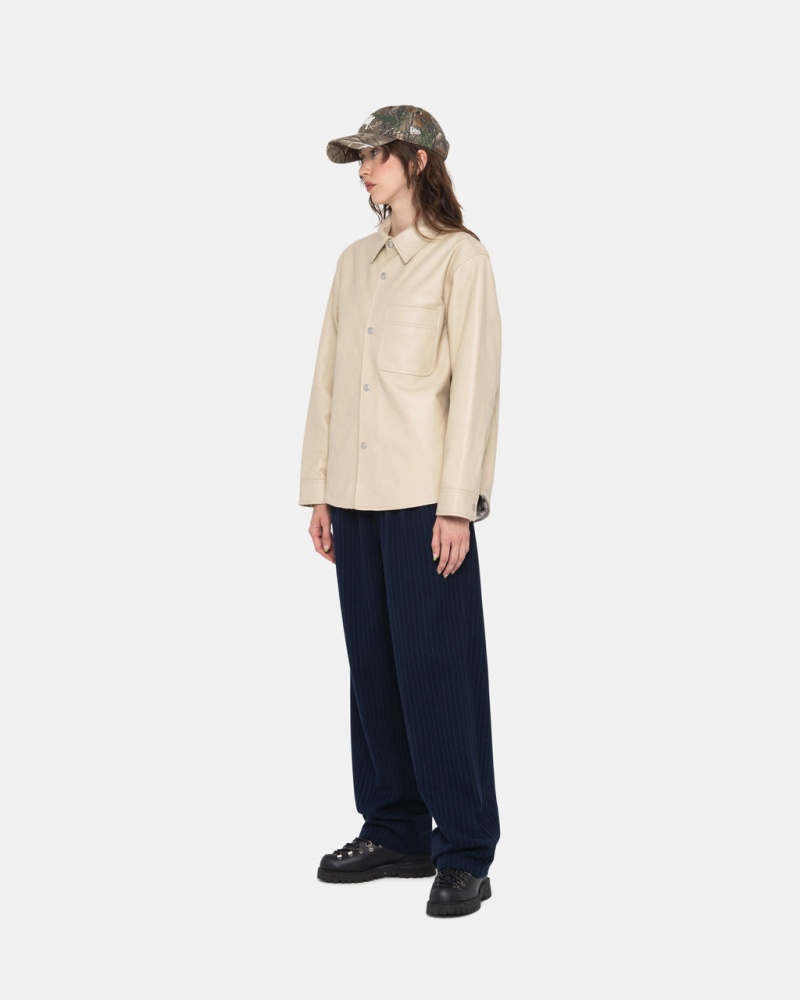 Stussy Beach Pant Vlna Stripe - Unisex Pants Tmavě Blankyt | ECZVG82324