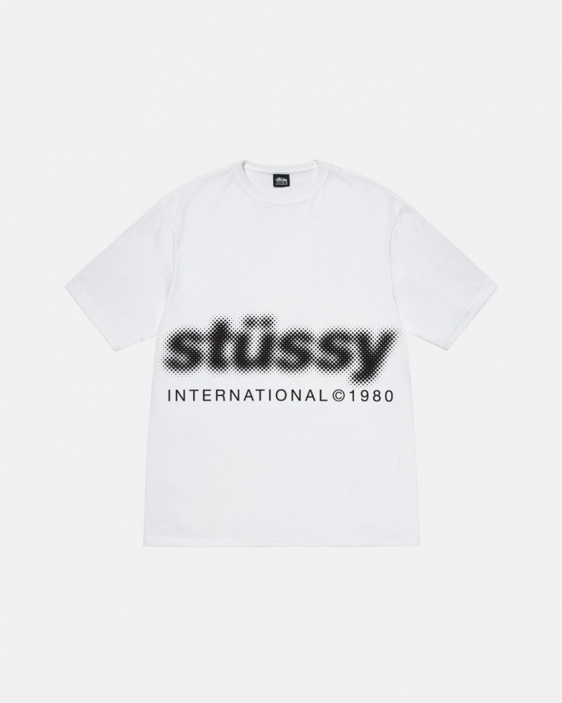 Stussy Blur Tee - Unisex Shortsleeve Bílé | GCZEC60007