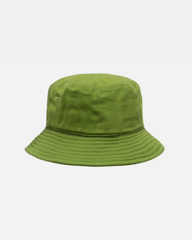 Stussy Bucket Hat Big Stock - Unisex Zelene | CZXMI68736