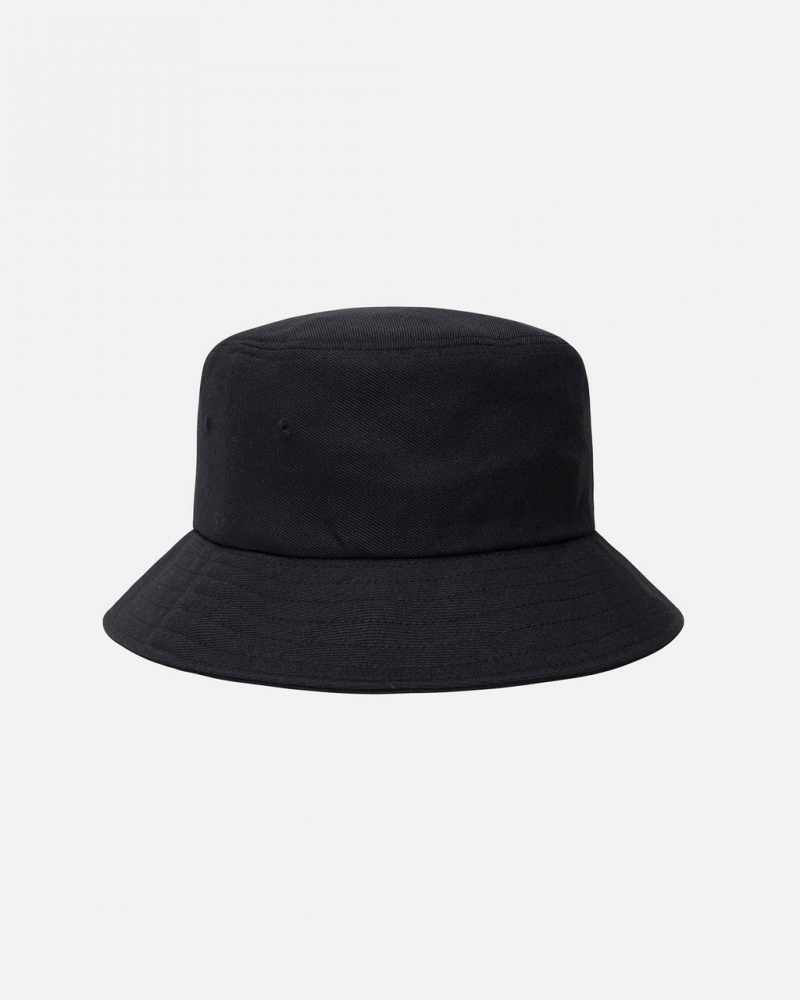 Stussy Bucket Hat Big Stock - Unisex Černé | ECZHC86020