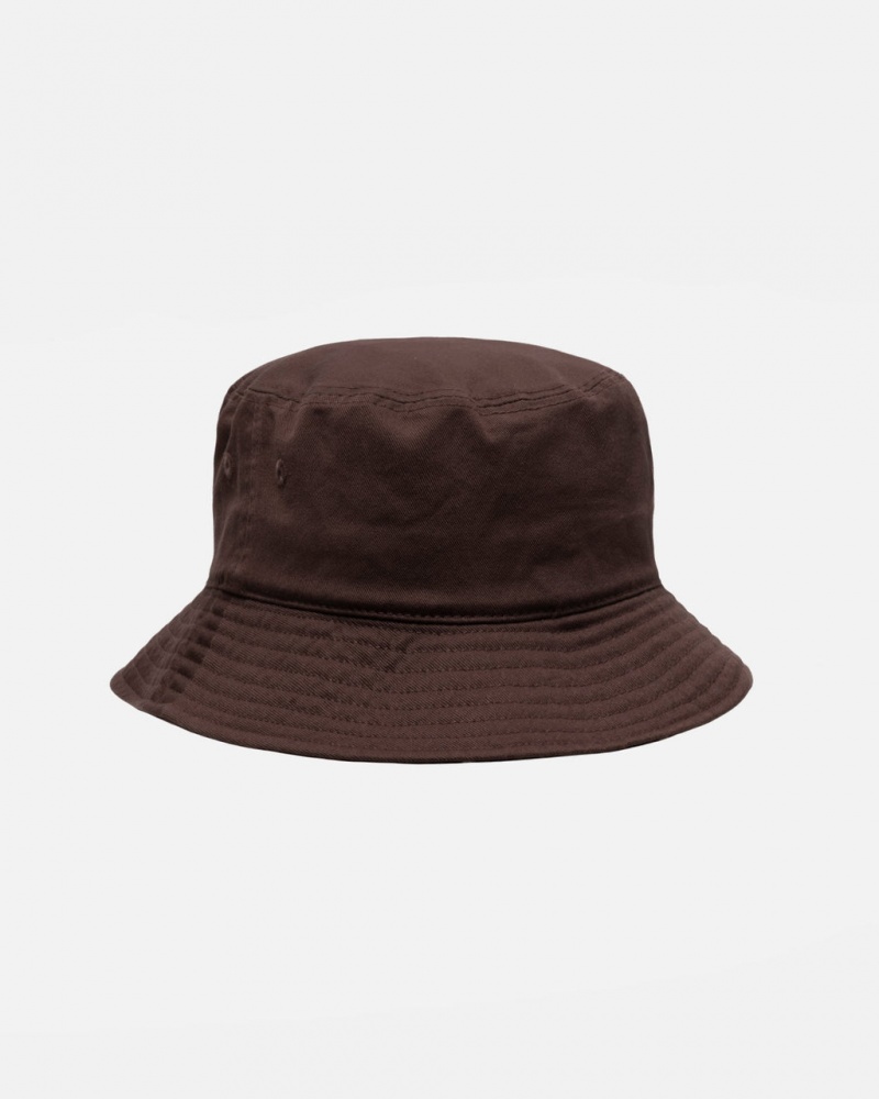 Stussy Bucket Hat Big Stock - Unisex Čokolády | CZXMI75325