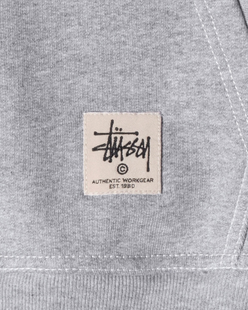 Stussy Contrast Stitch Label Hoodie - Unisex Hoodies Šedé | CZJBT32297