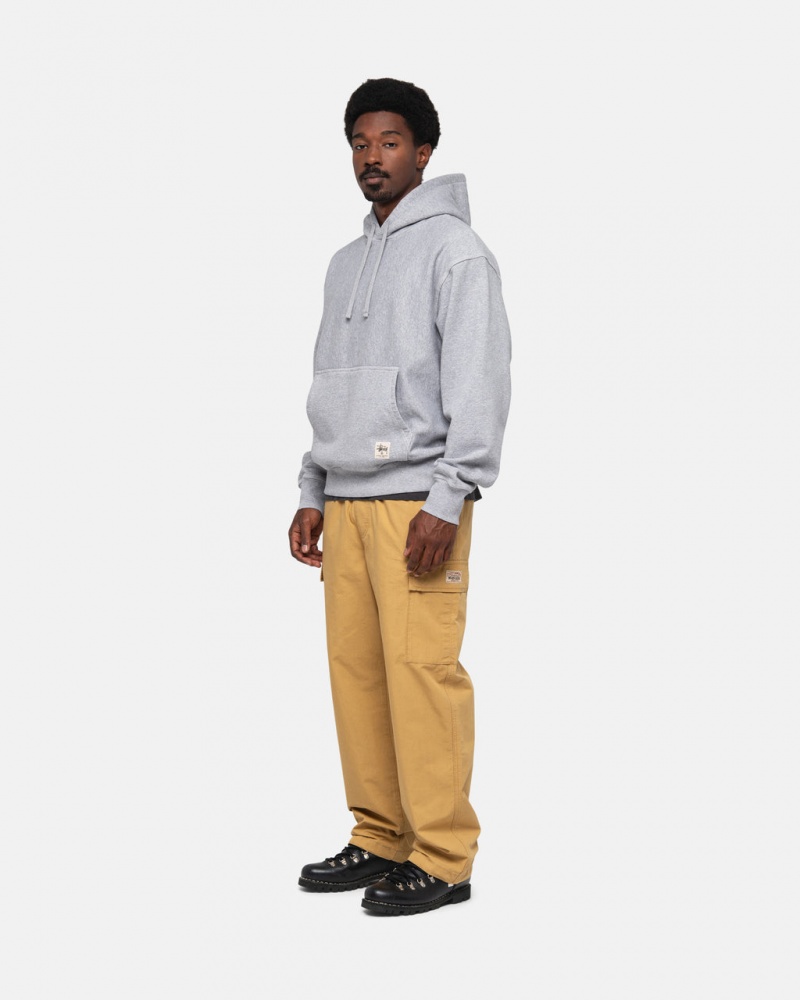 Stussy Contrast Stitch Label Hoodie - Unisex Hoodies Šedé | CZJBT32297