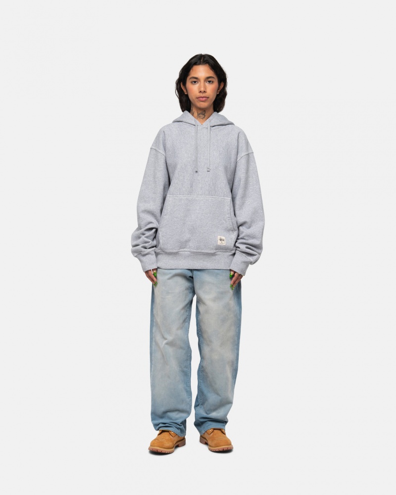 Stussy Contrast Stitch Label Hoodie - Unisex Hoodies Šedé | CZJBT32297