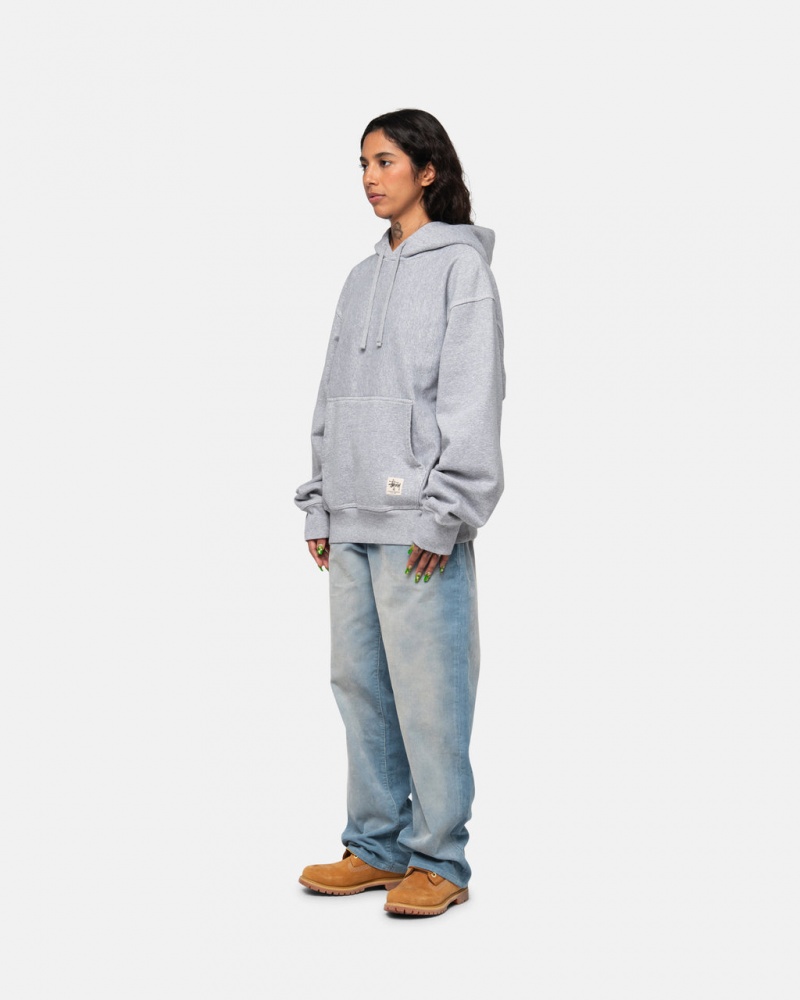 Stussy Contrast Stitch Label Hoodie - Unisex Hoodies Šedé | CZJBT32297