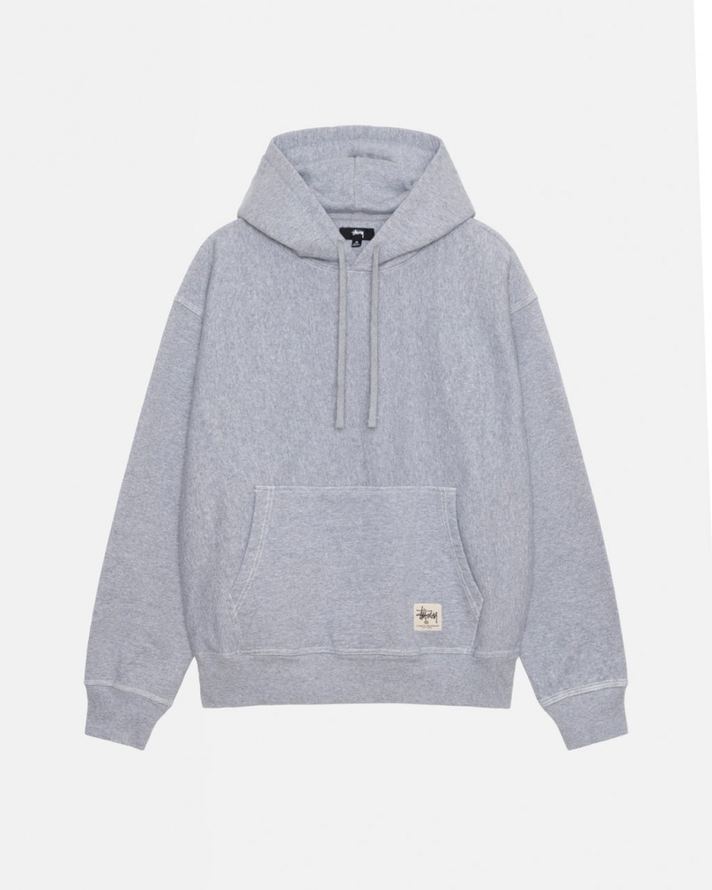 Stussy Contrast Stitch Label Hoodie - Unisex Hoodies Šedé | CZJBT32297